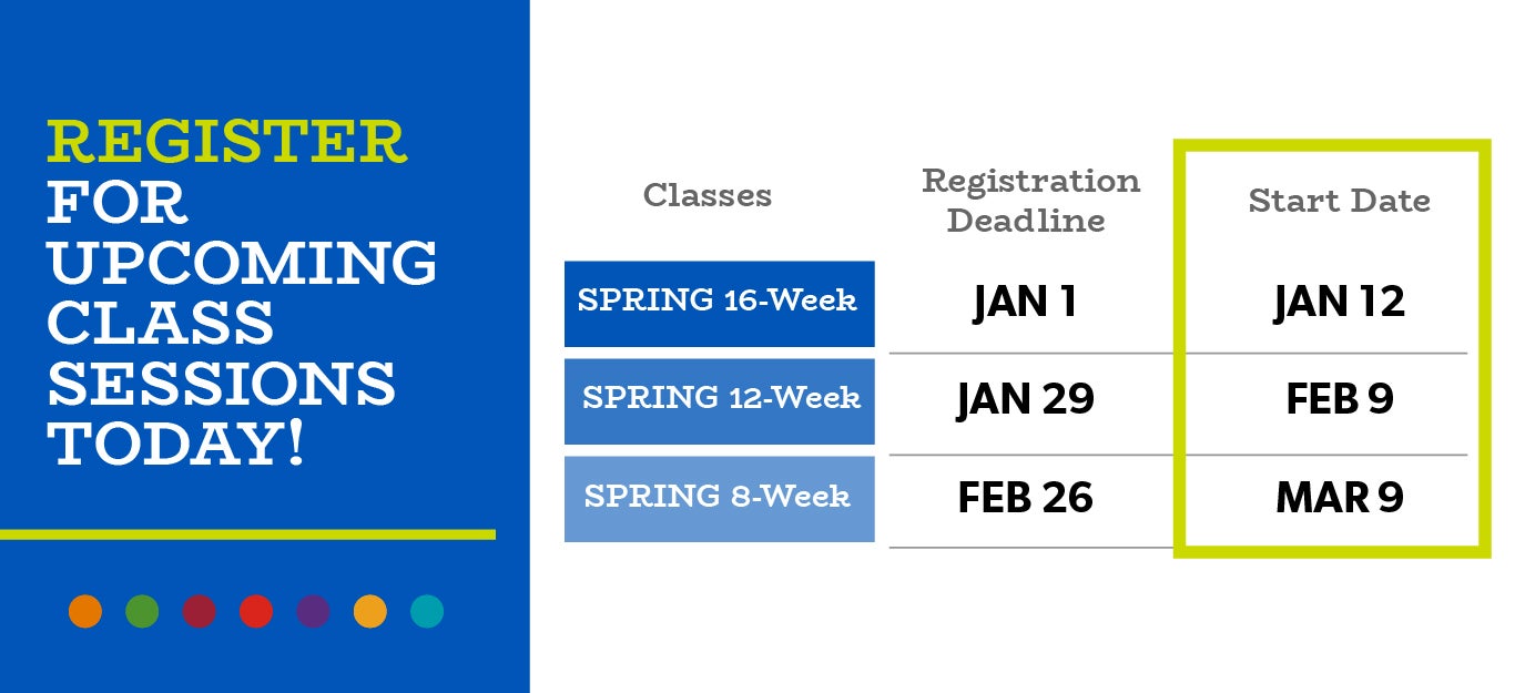 Spring 2026 Calendar dates for Registration